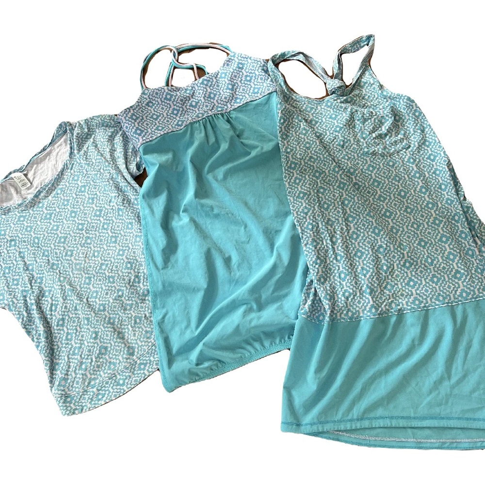 Ivivva strappy tank dresses blue pink 3 matching set